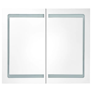 Mobile da bagno specchio LED 80 x 12,2 x 68 cm MDF bianco 02_0006568