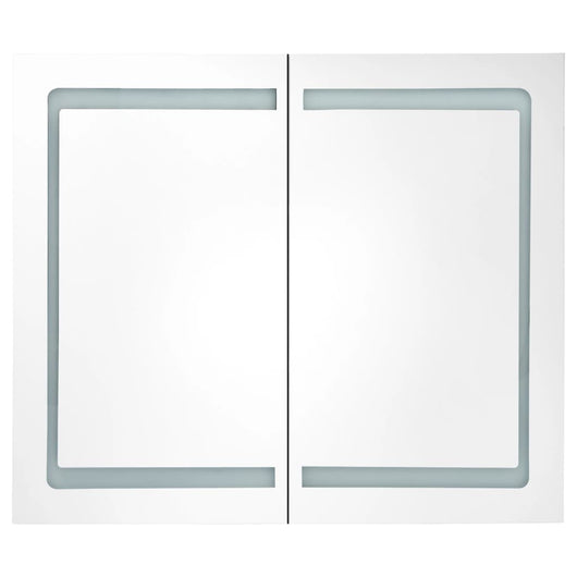 Mobile da bagno specchio LED 80 x 12,2 x 68 cm MDF bianco 02_0006568