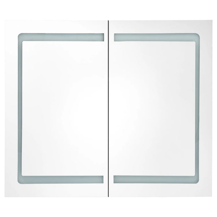 Mobile da bagno specchio LED 80 x 12,2 x 68 cm MDF bianco 02_0006568