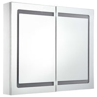 Mobile da bagno specchio LED 80 x 12,2 x 68 cm MDF bianco 02_0006568