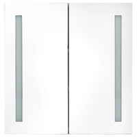 Mobile da bagno specchio LED 60 x 14 x 62 cm bianco e argento 02_0006566