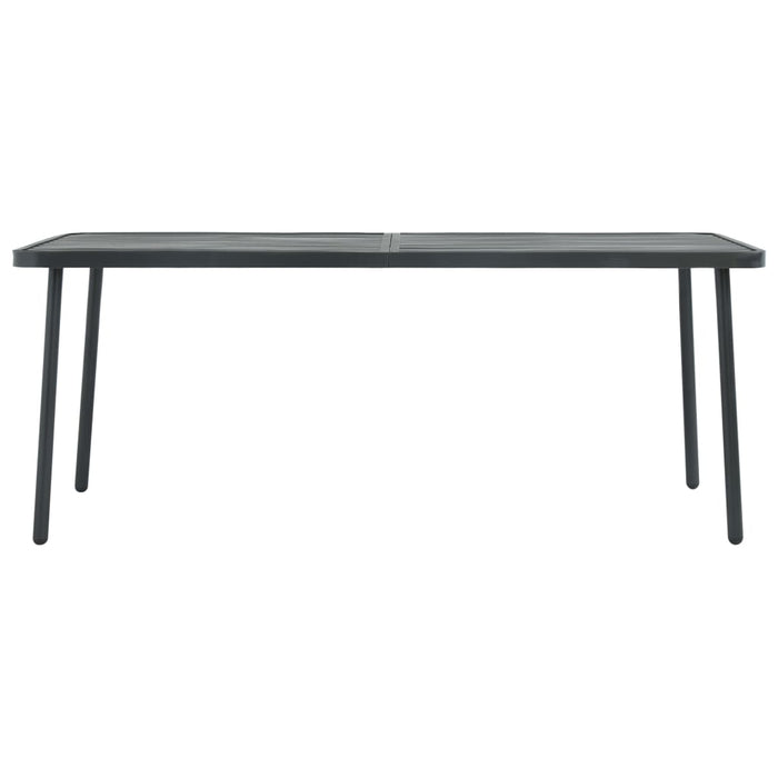 Tavolo da Giardino Grigio Scuro 180x83x72 cm in Acciaio 46632