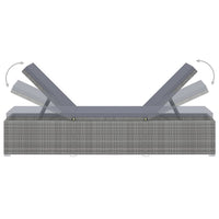 Lettino Prendisole con Cuscino in Polyrattan Grigio cod mxl 9387