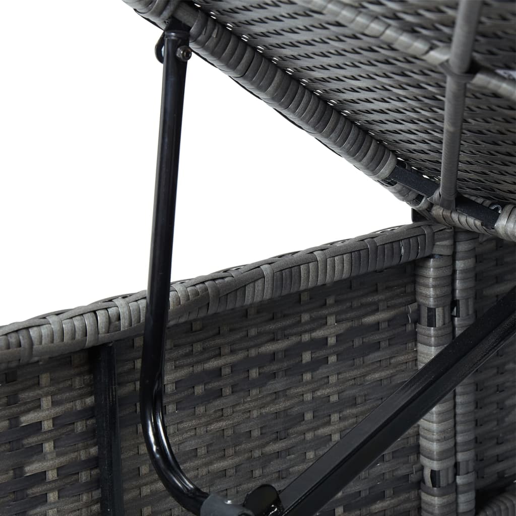 Lettino Prendisole con Cuscino in Polyrattan Grigio cod mxl 9387