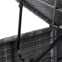 Lettino Prendisole con Cuscino in Polyrattan Grigio cod mxl 9387