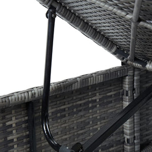 Lettino Prendisole con Cuscino in Polyrattan Grigio cod mxl 9387