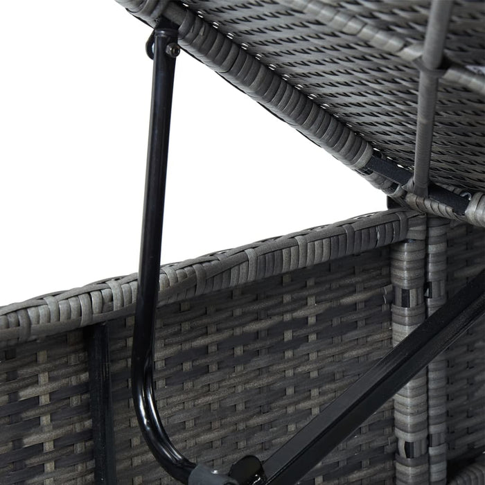 Lettino Prendisole con Cuscino in Polyrattan Grigio cod mxl 9387