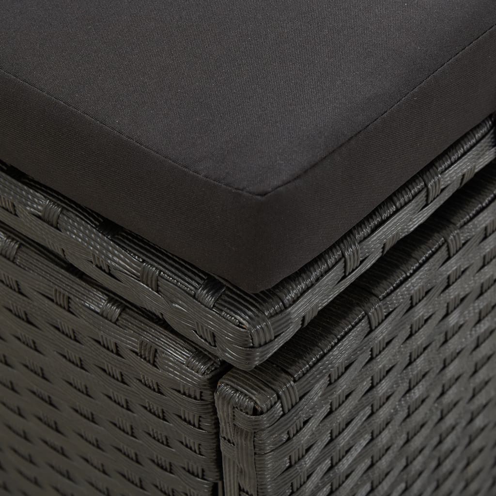 Sdraio sdraio prendisole lettino da giardino terrazza arredo da esterno con cuscini in resina intrecciata nera 02_0012547