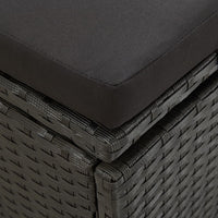 Sdraio sdraio prendisole lettino da giardino terrazza arredo da esterno con cuscini in resina intrecciata nera 02_0012547