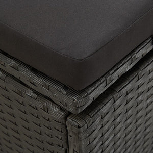 Sdraio sdraio prendisole lettino da giardino terrazza arredo da esterno con cuscini in resina intrecciata nera 02_0012547