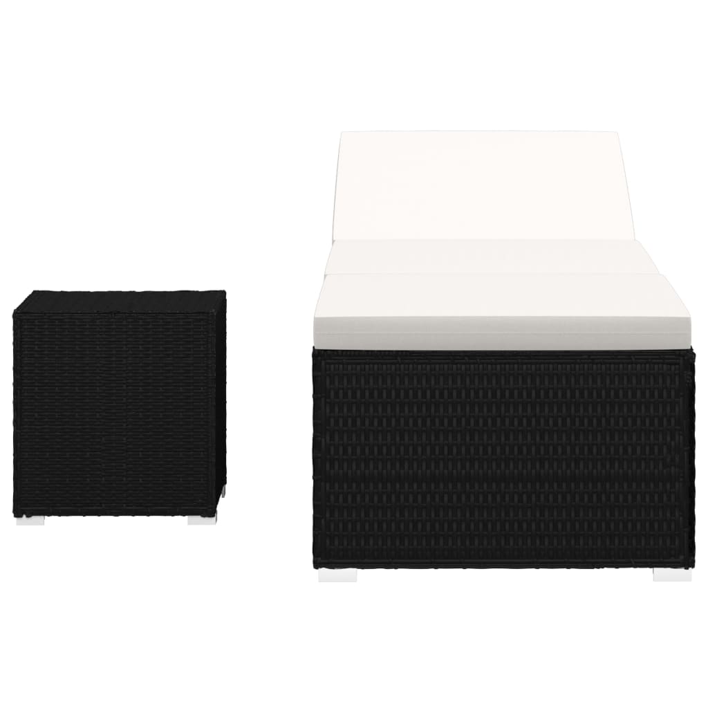 Sdraio sdraio prendisole lettino da giardino terrazza mobili da esterno e tavolino da tè resina intrecciata bianco crema 02_0012775