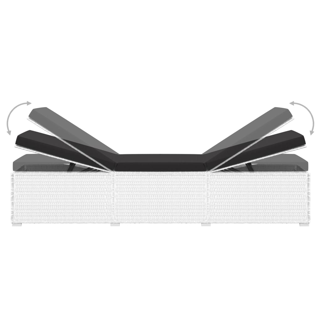 Lettino Prendisole-Lettini per esterni Cuscino e Tavolino da T¨¨ Polyrattan Bianco