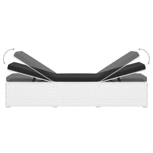 Lettino Prendisole-Lettini per esterni Cuscino e Tavolino da T¨¨ Polyrattan Bianco