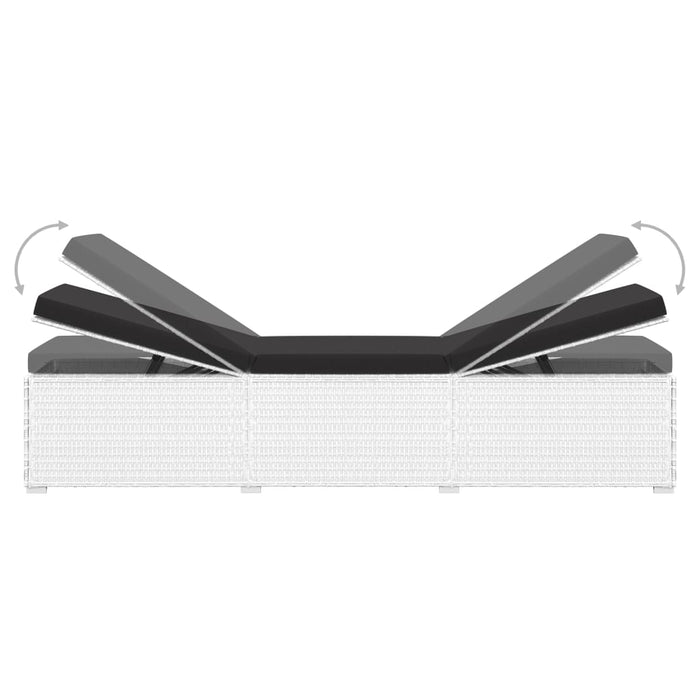 Lettino Prendisole-Lettini per esterni Cuscino e Tavolino da T¨¨ Polyrattan Bianco