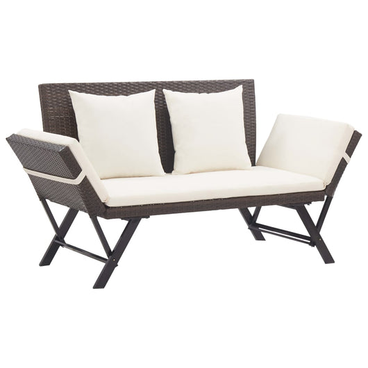 Panchina da Giardino con Cuscini 176 cm Marrone in Polyrattan cod mxl 41668