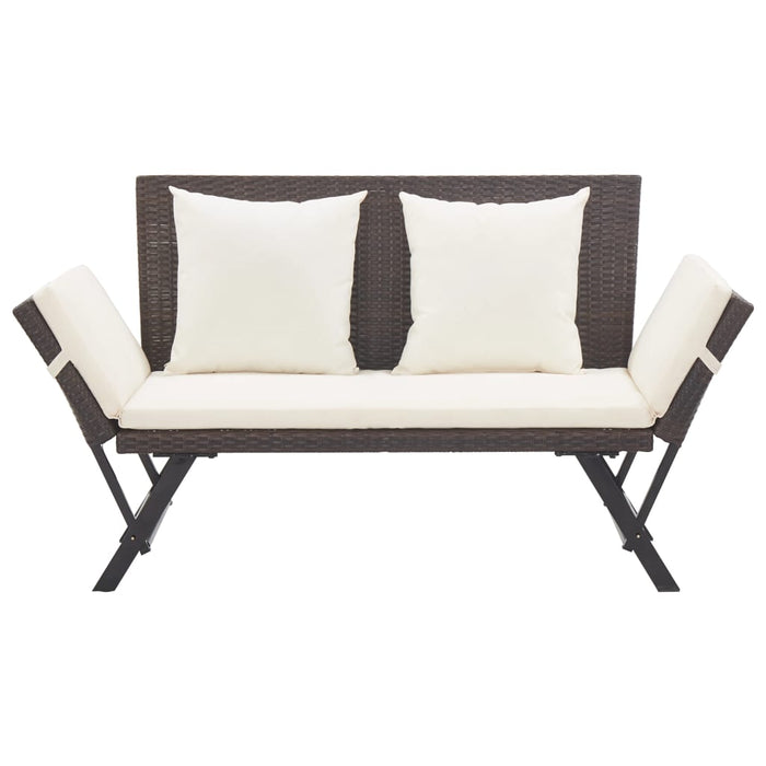 Panchina da Giardino con Cuscini 176 cm Marrone in Polyrattan cod mxl 41668