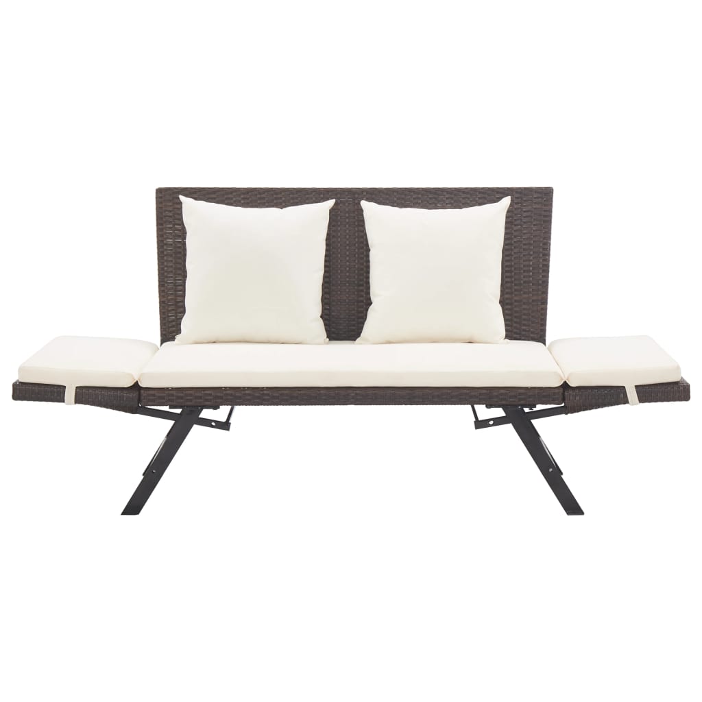 Panchina da Giardino con Cuscini 176 cm Marrone in Polyrattan cod mxl 41668