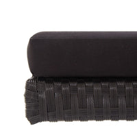 Panchina da Giardino con Cuscini 176 cm Nera in Polyrattan 46233
