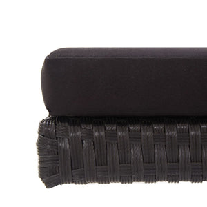 Panchina da Giardino con Cuscini 176 cm Nera in Polyrattan 46233