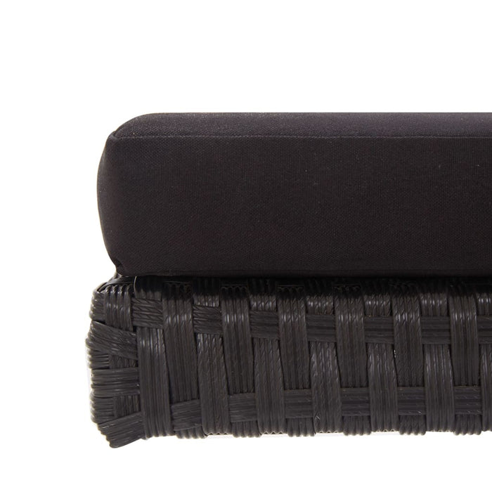Panchina da Giardino con Cuscini 176 cm Nera in Polyrattan 46233