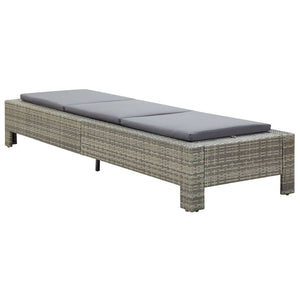 Lettino Prendisole con Cuscino in Polyrattan Grigio cod mxl 8937
