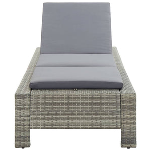 Lettino Prendisole con Cuscino in Polyrattan Grigio cod mxl 8937
