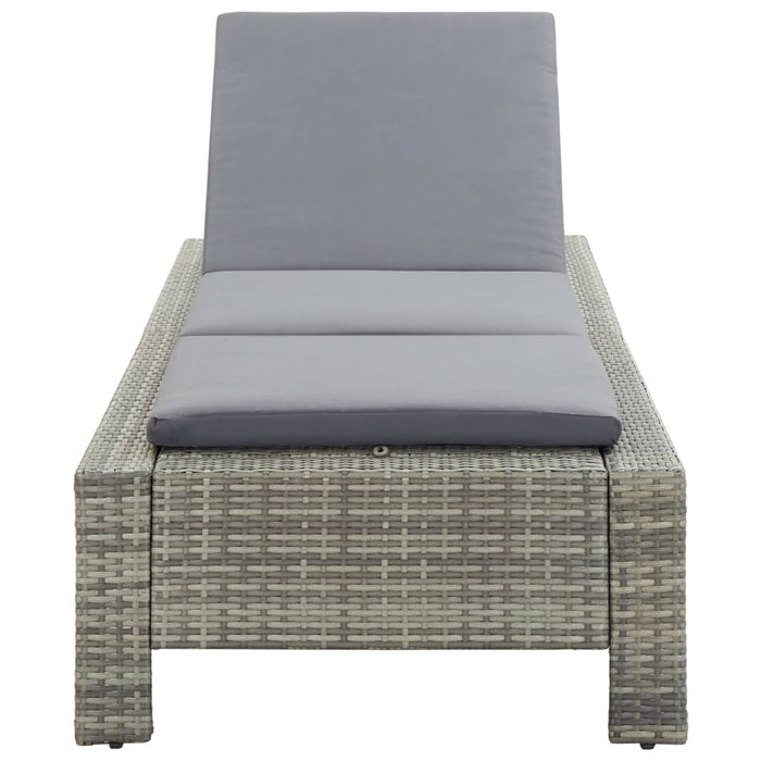 Lettino Prendisole con Cuscino in Polyrattan Grigio cod mxl 8937