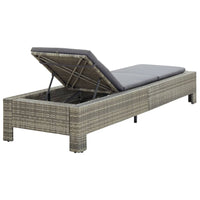Lettino Prendisole con Cuscino in Polyrattan Grigio cod mxl 8937