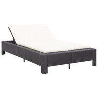 Lettino Prendisole a 2 Posti con Cuscino Nero in Polyrattan cod mxl 59746