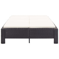 Lettino Prendisole a 2 Posti con Cuscino Nero in Polyrattan cod mxl 59746