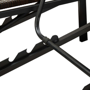 Lettino Prendisole a 2 Posti con Cuscino Marrone in Polyrattan 46239