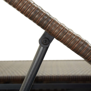 Lettino Prendisole a 2 Posti con Cuscino Marrone in Polyrattan 46239