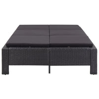 Lettino Prendisole a 2 Posti con Cuscino Nero in Polyrattan cod mxl 64370