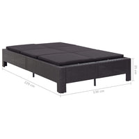 Lettino Prendisole a 2 Posti con Cuscino Nero in Polyrattan cod mxl 64370