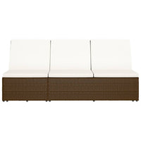 Lettino Prendisole Trasformabile con Cuscino Polyrattan Marrone 46243