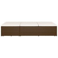 Lettino Prendisole Trasformabile con Cuscino Polyrattan Marrone cod mxl 68243