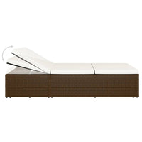 Lettino Prendisole Trasformabile con Cuscino Polyrattan Marrone 46243