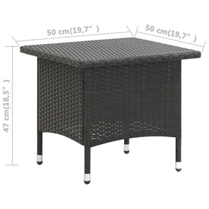 Tavolino da TÃ¨ Nero 50x50x47 cm in Polyrattan cod mxl 34268