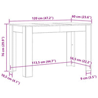 Tavolo da Pranzo Bianco 120x60x76 cm in Legno Multistrato 800432