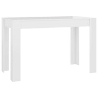 Tavolo da Pranzo Bianco Lucido 120x60x76 cm Legno Multistrato 800438