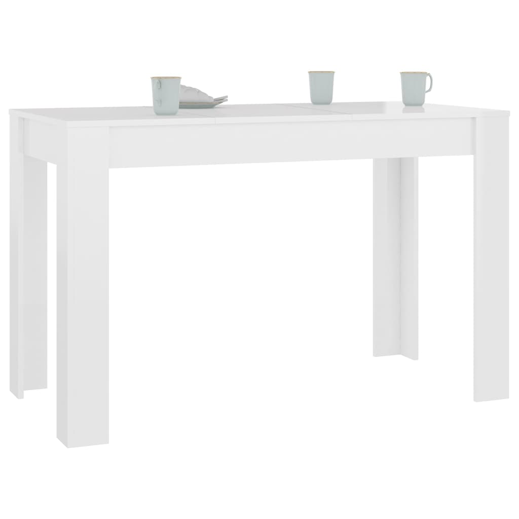Tavolo da Pranzo Bianco Lucido 120x60x76 cm Legno Multistrato 800438