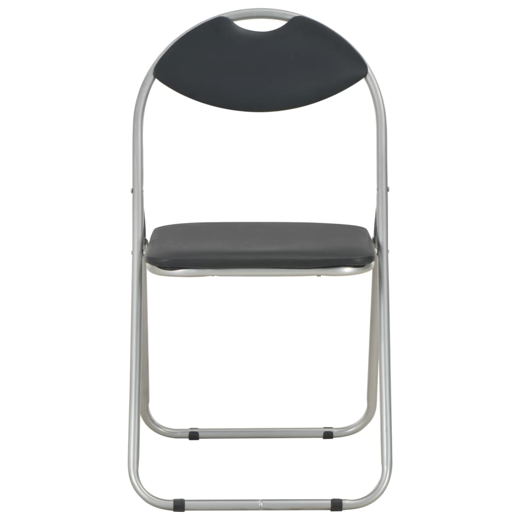 Sedie da Pranzo Pieghevoli 4 pz Nere in Similpelle  cod mxl 14345