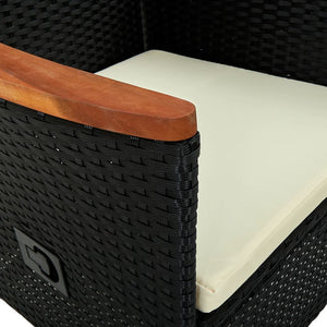 Sedie da Esterno 2 pz con Cuscini in Polyrattan Nere cod mxl 22699