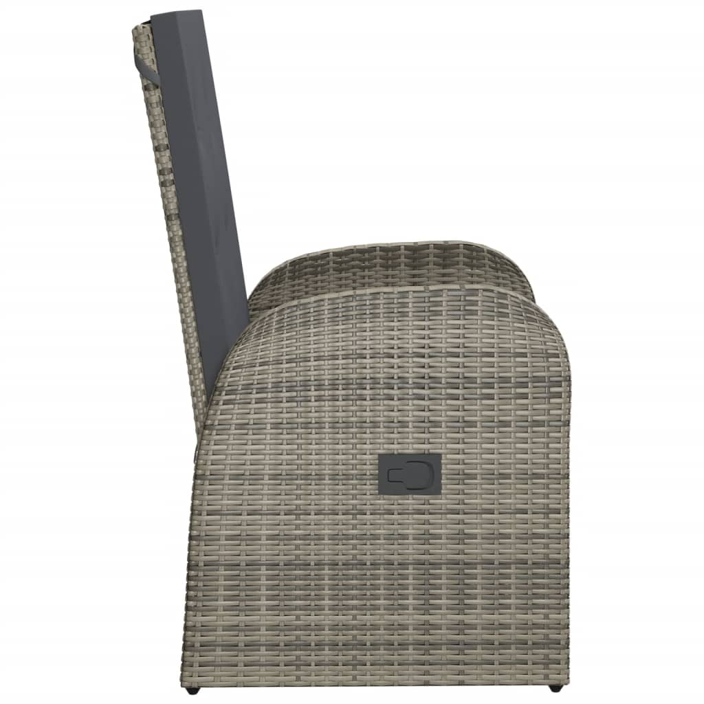 Sedie da Giardino Reclinabili 2 pz e Cuscini Polyrattan Grigio 47676