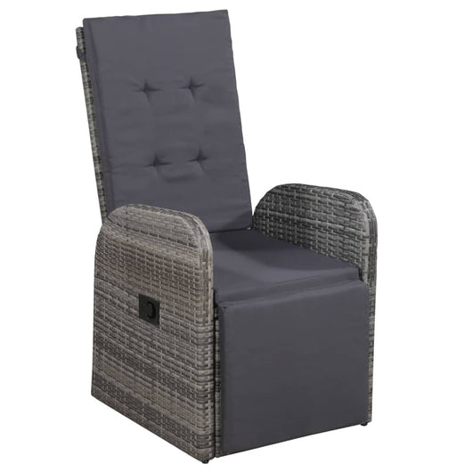 Set da Bistrot 3 pz con Cuscini in Polyrattan Grigio 47678