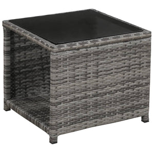 Set da Bistrot 3 pz con Cuscini in Polyrattan Grigio 47678