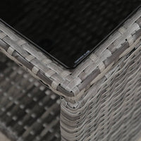 Set da Bistrot 3 pz con Cuscini in Polyrattan Grigio 47678