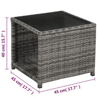 Set da Bistrot 3 pz con Cuscini in Polyrattan Grigio 47678