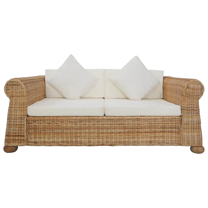 Set di Divani 2 pz con Cuscini in Rattan Naturale cod mxl 9999