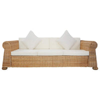 Set di Divani 2 pz con Cuscini in Rattan Naturale cod mxl 9999